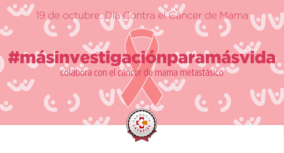 Mas investigacion para el cancer de mama metastasico en el dia contra el cancer de Mama en Farmacia Lavapies
