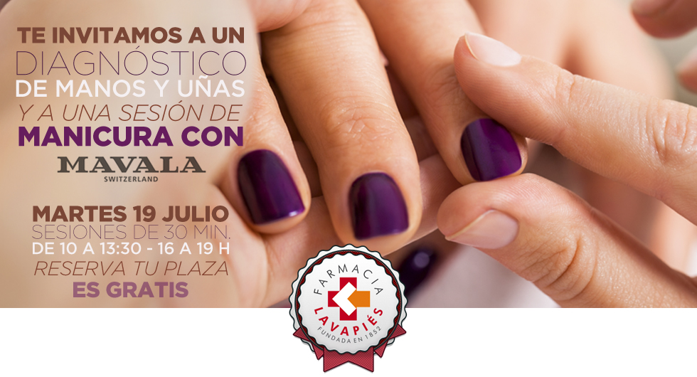 sesion de manicura y diagnóstico de manos y uñas con Mavala gratis en Farmacia Lavapiés