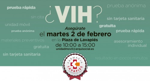 Pruebas rapidas y gratuitas de VIH y ETS en la Plaza de Lavapies de Madrid